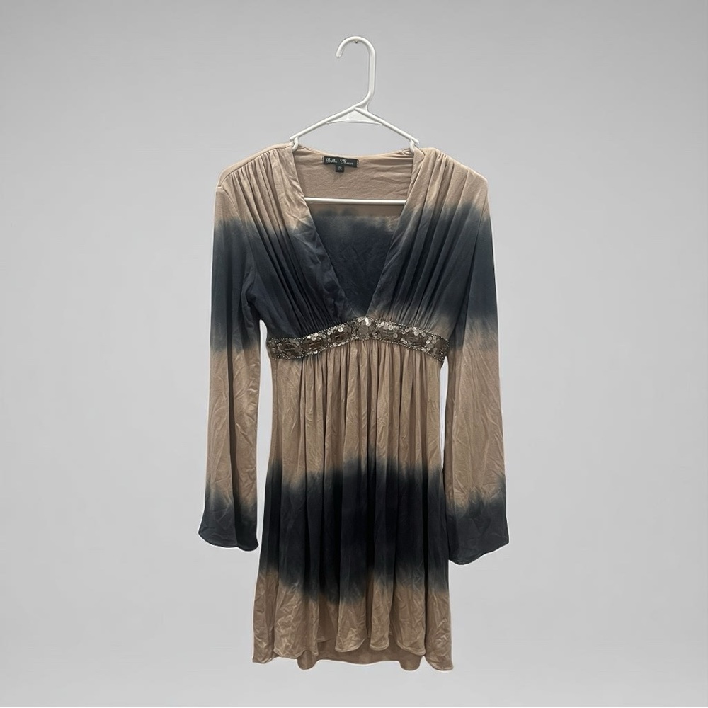 Elegant Beige and Dark Blue Women's Dress